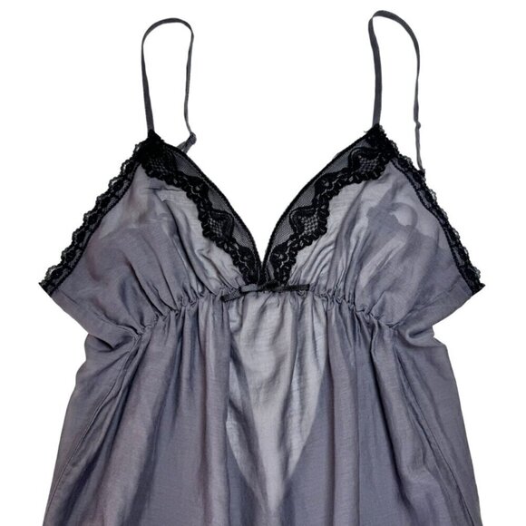 Sophie & Me Sexy Romper Teddy Sz.S Grey Adjustable Black Lace Trim Y2K 90s - Picture 2 of 10